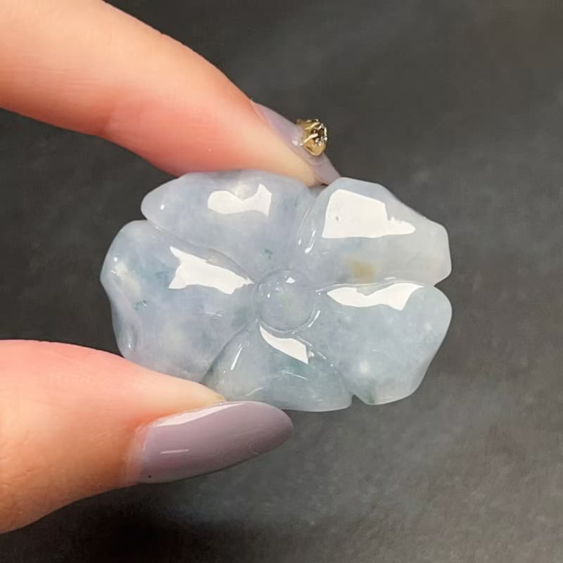 冰飄花翡翠玫瑰花 | 天然緬甸玉A貨翡翠 | 送禮