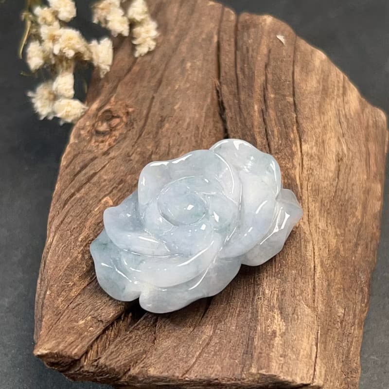 冰飄花翡翠玫瑰花 | 天然緬甸玉A貨翡翠 | 送禮