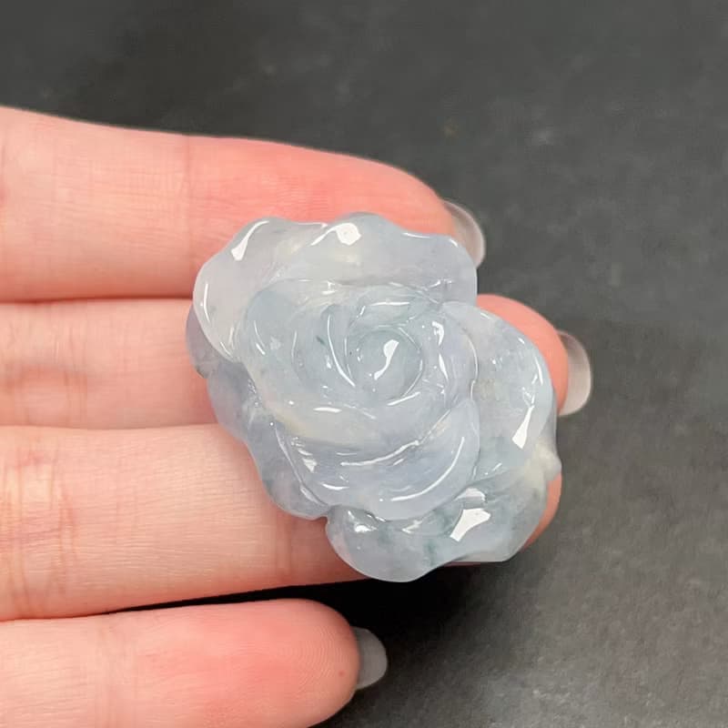 冰飄花翡翠玫瑰花 | 天然緬甸玉A貨翡翠 | 送禮
