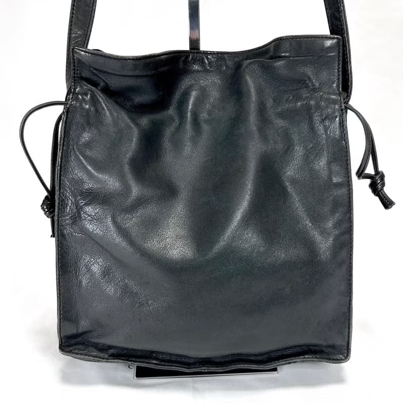 中古二手Loewe黑色皮革水桶包抽繩小包單肩包古董包斜背包手袋