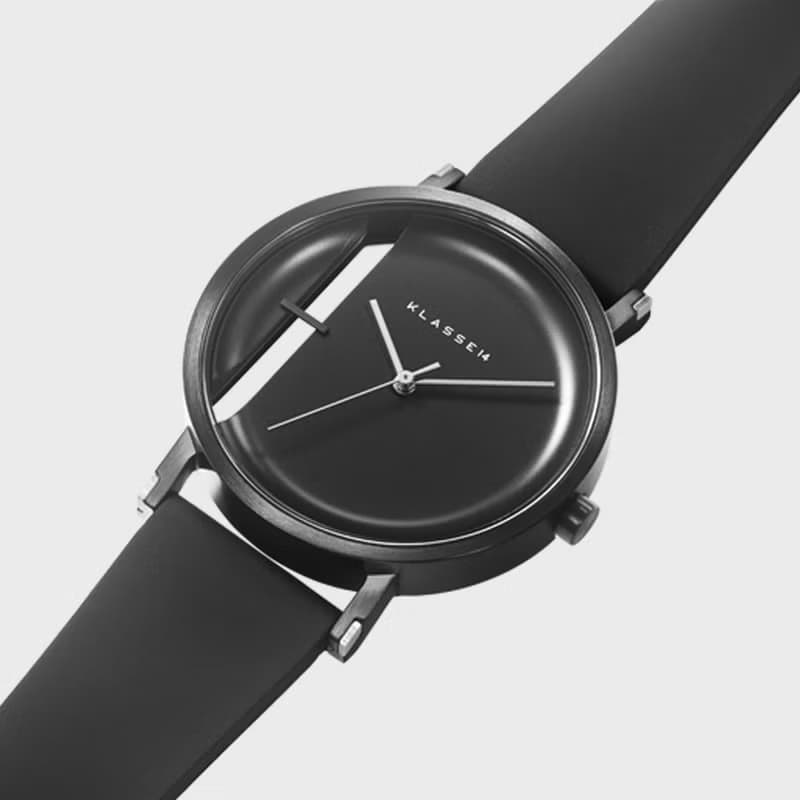 Imperfect Line 黑色矽膠錶帶手錶 32/40mm - 可定制
