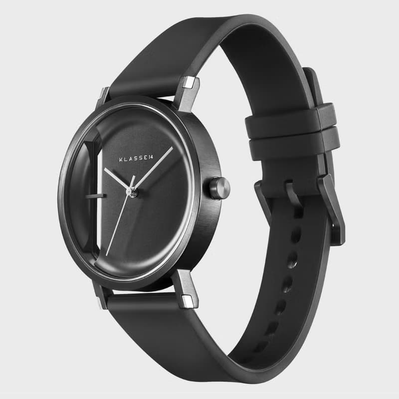 Imperfect Line 黑色矽膠錶帶手錶 32/40mm - 可定制