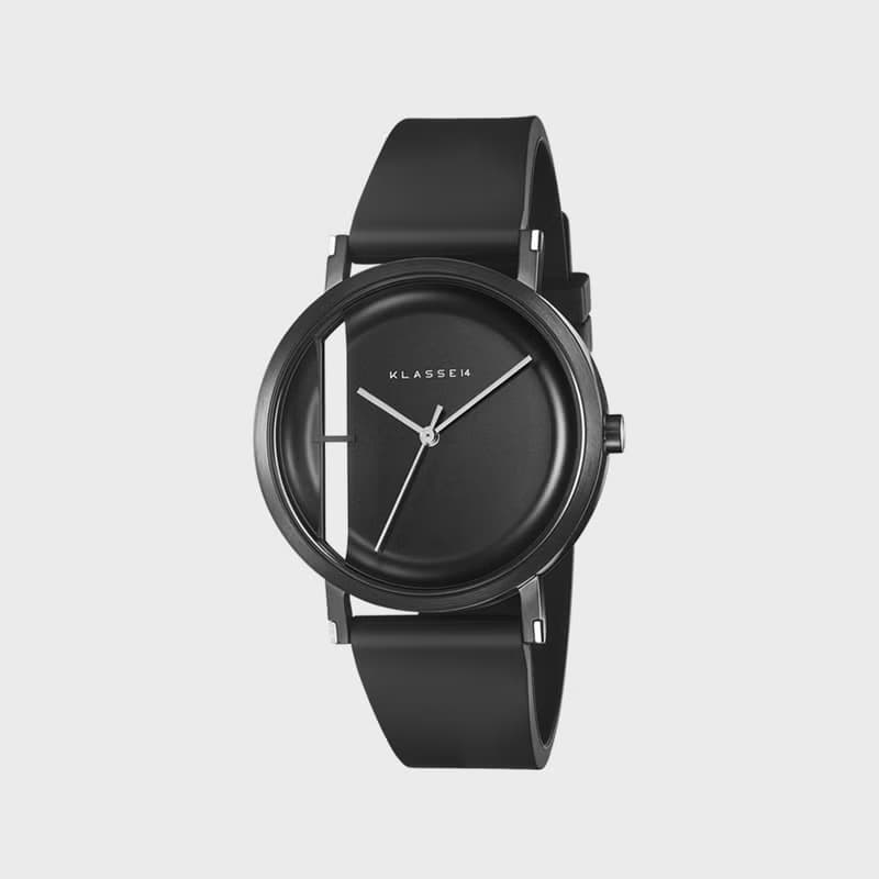 Imperfect Line 黑色矽膠錶帶手錶 32/40mm - 可定制