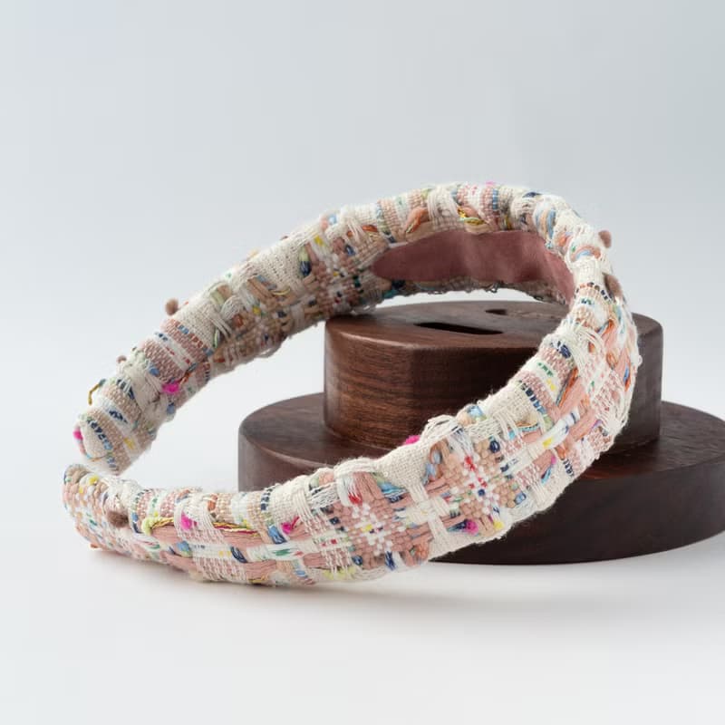 ivory mix tweed hairband handmade headband