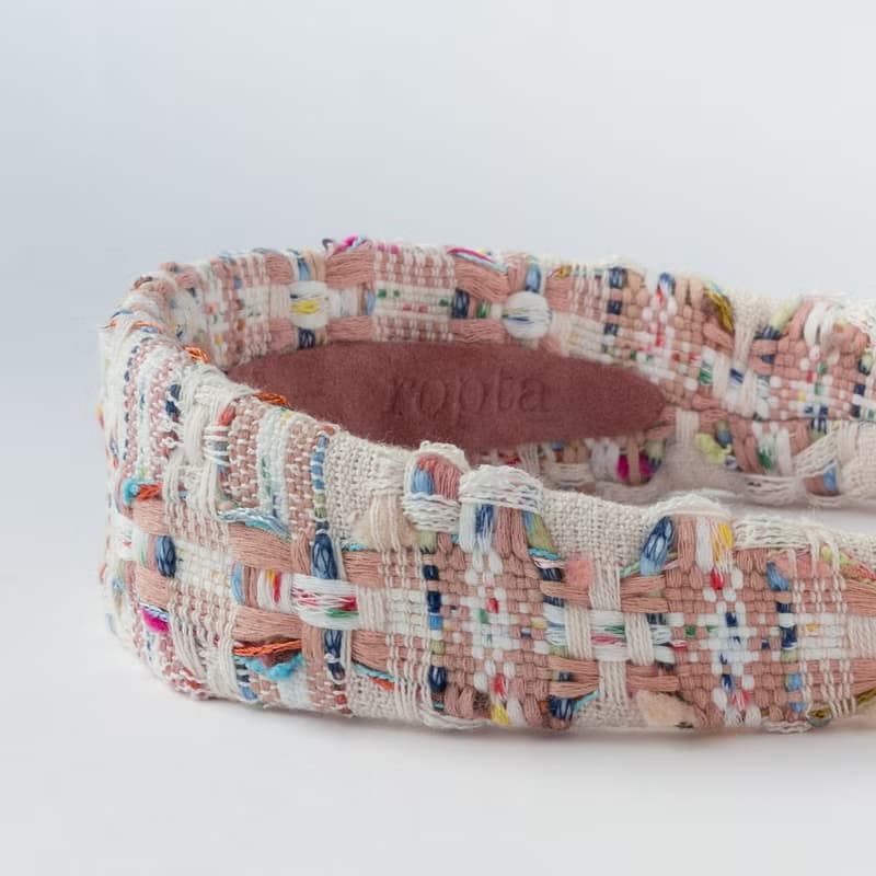 ivory mix tweed hairband handmade headband