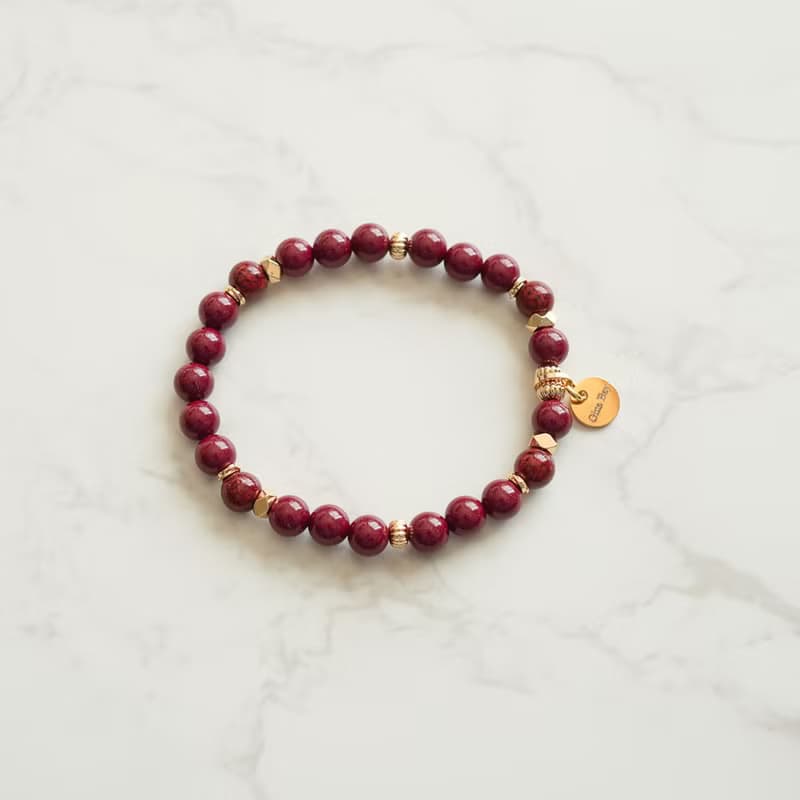 天然原礦紫晶14KGF彈性手鍊