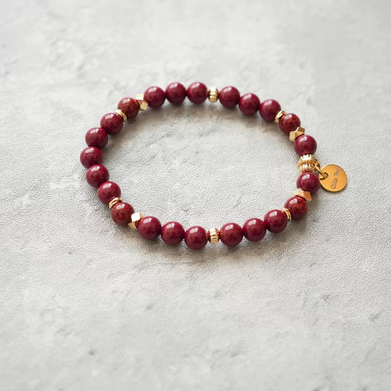 天然原礦紫晶14KGF彈性手鍊