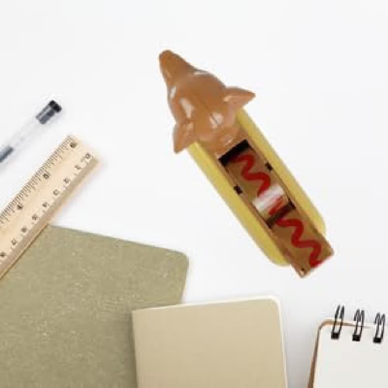 YOBRO Hotdog 熱狗 臘腸狗 迷你膠帶座+3 捲 番茄醬彩色膠帶 WSG1