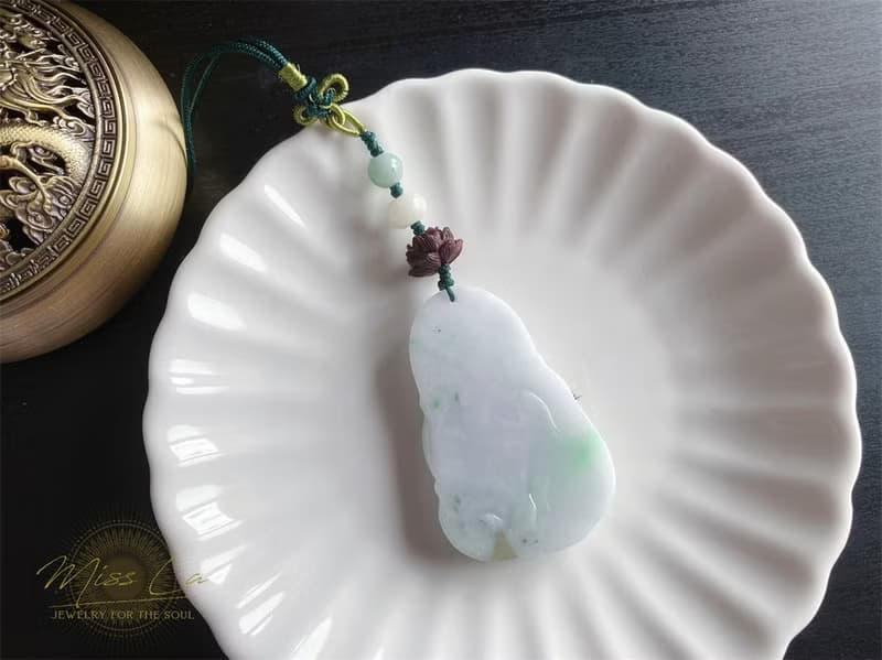 天然緬甸玉翡翠 普賢菩薩 智慧 龍 蛇 守護神 玉牌 禮物 包