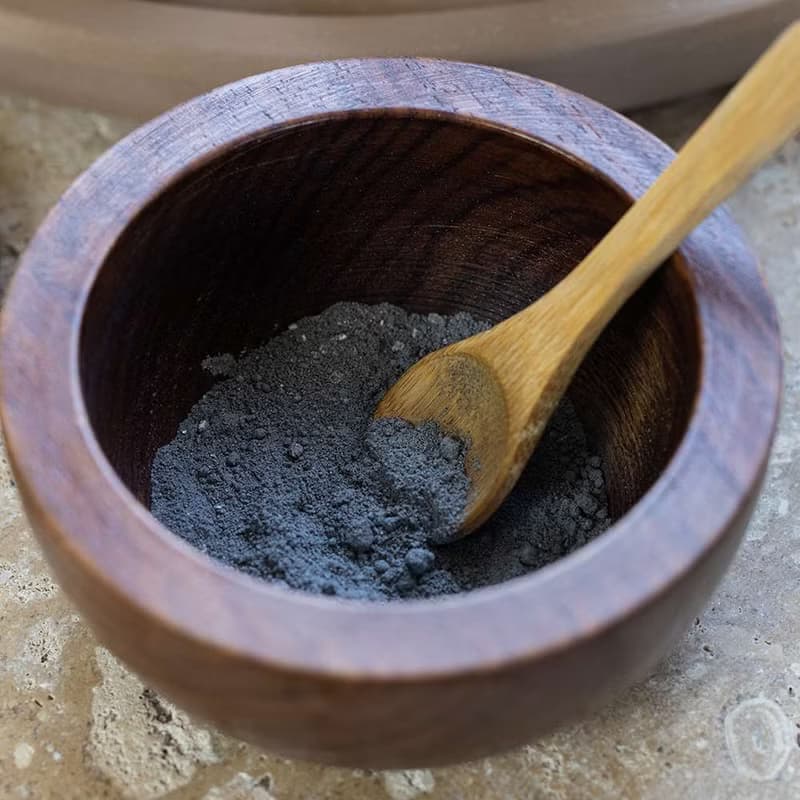 【天然木質感泥膜配件組】含手工木碗/刷子/小茶匙/附麻布袋
