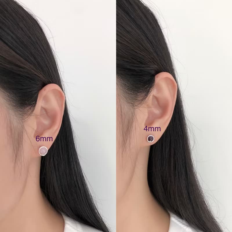 Soli【4月誕生石】白水晶耳釘耳環 / 14KGF / 925純銀 / 天然石