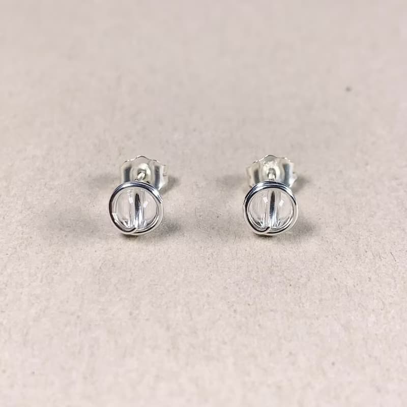 Soli【4月誕生石】白水晶耳釘耳環 / 14KGF / 925純銀 / 天然石