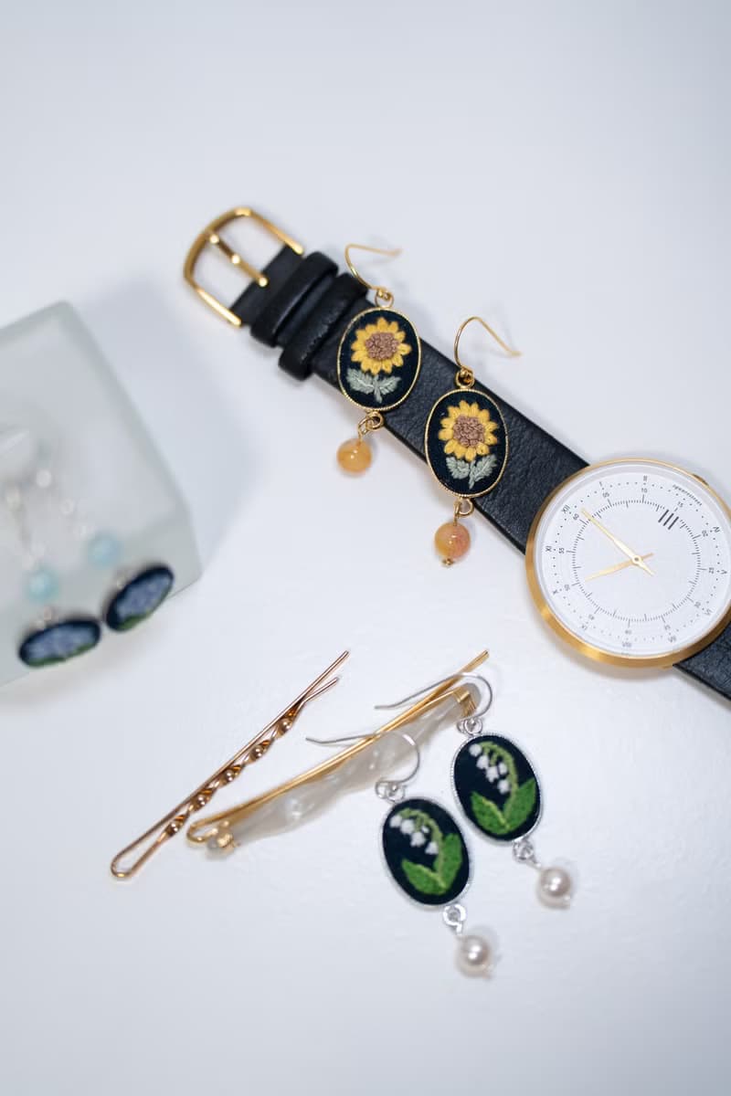 向日葵/太陽花 刺繡耳環