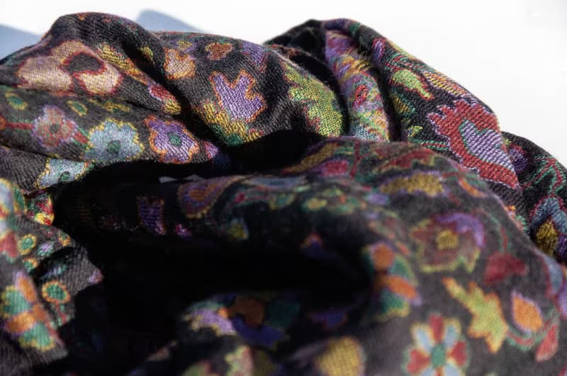 喀什米爾Cashmere/羊絨圍巾/純羊毛圍巾披巾/戒指絨披肩-繽紛花朵