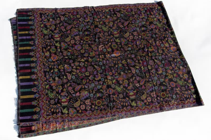 喀什米爾Cashmere/羊絨圍巾/純羊毛圍巾披巾/戒指絨披肩-繽紛花朵