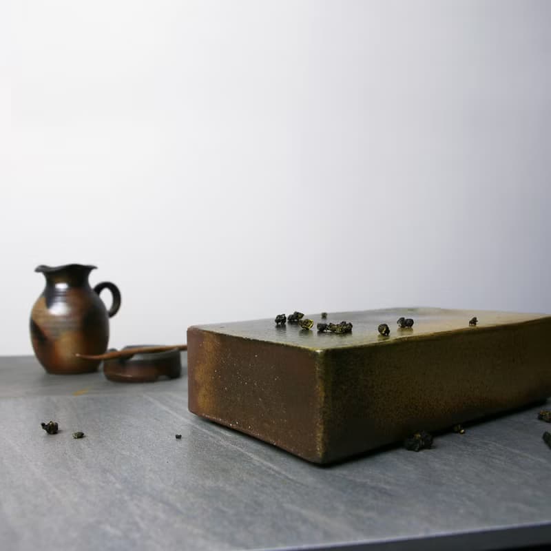 方磚壺承無孔 新彩燒 柴燒陶藝 手作作品 茶盤 | 陳威恩作品