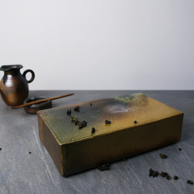 方磚壺承無孔 新彩燒 柴燒陶藝 手作作品 茶盤 | 陳威恩作品