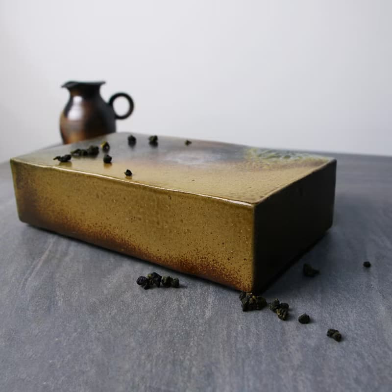 方磚壺承無孔 新彩燒 柴燒陶藝 手作作品 茶盤 | 陳威恩作品