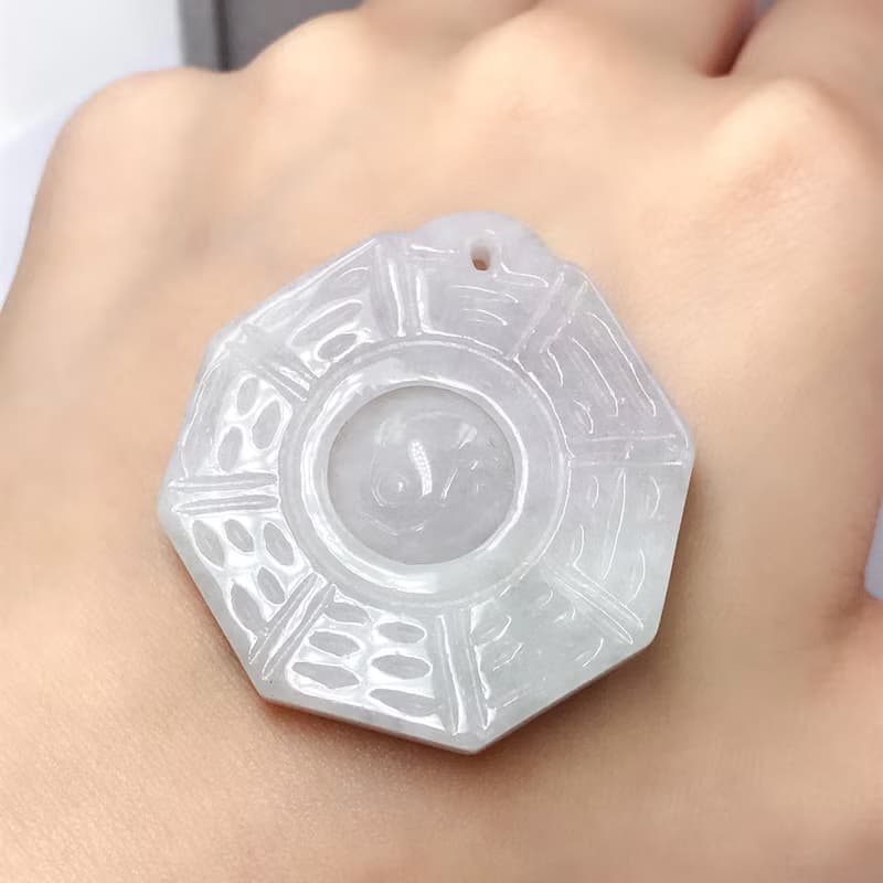 【擋煞‧避邪】冰種翡翠八卦 | 天然緬甸A貨翡翠 | 送禮