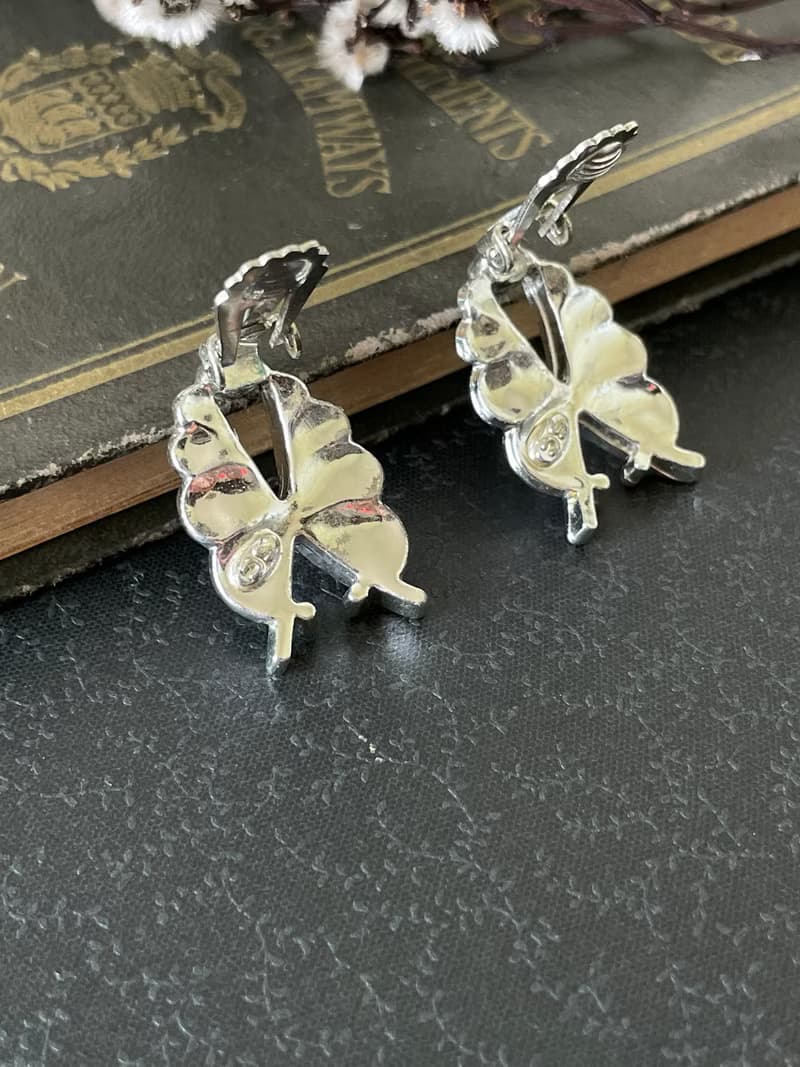 Vintage 銀色Chic雙翅膀夾式耳環 Sarah COV C720