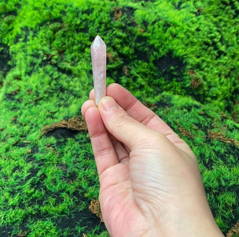 帶彩粉晶能量柱  水晶柱 旺姻緣 旺人緣 快速出貨 辦公室風水小物