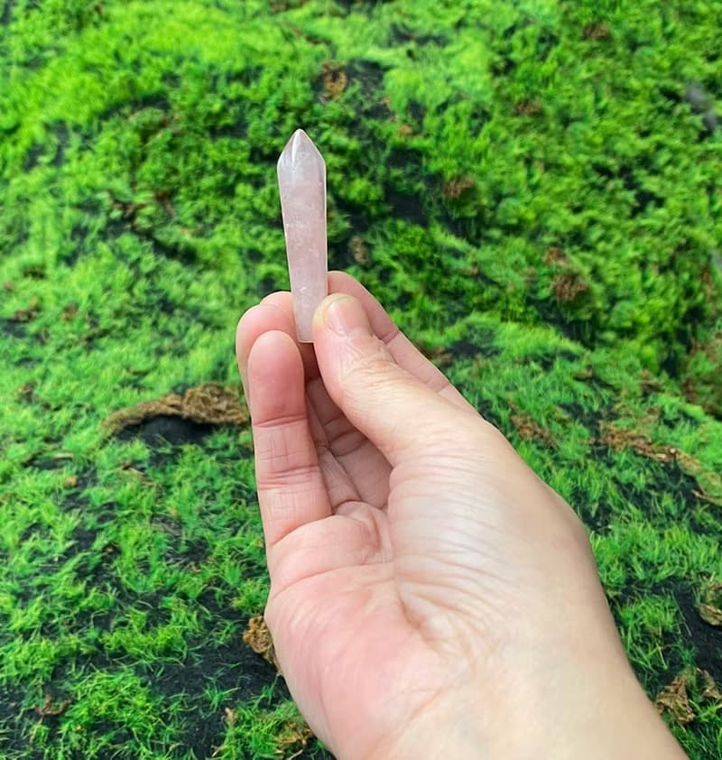 帶彩粉晶能量柱  水晶柱 旺姻緣 旺人緣 快速出貨 辦公室風水小物