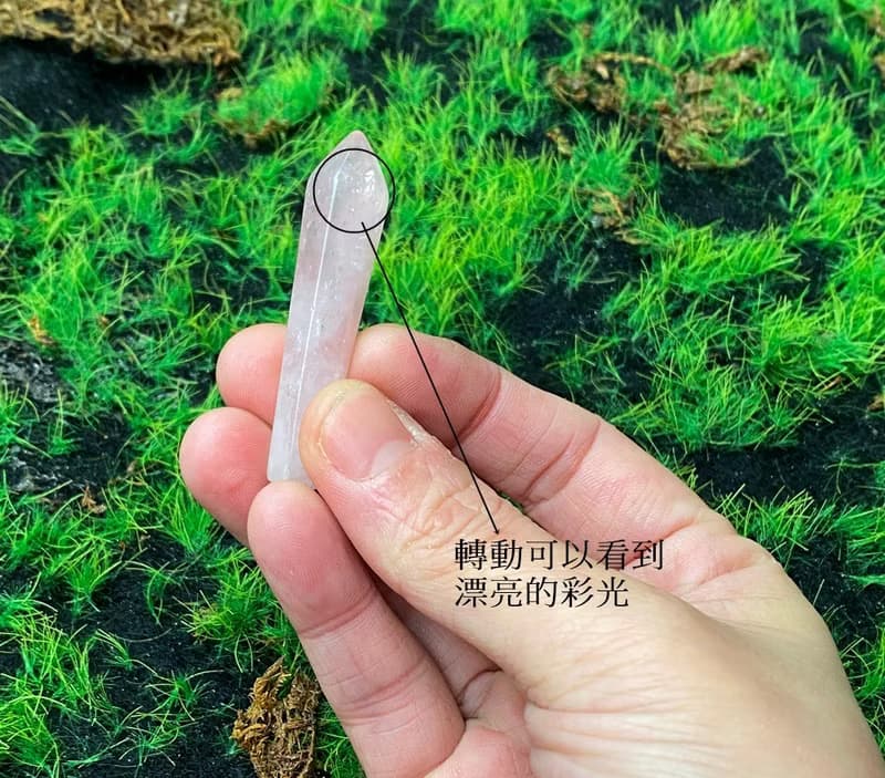 帶彩粉晶能量柱  水晶柱 旺姻緣 旺人緣 快速出貨 辦公室風水小物