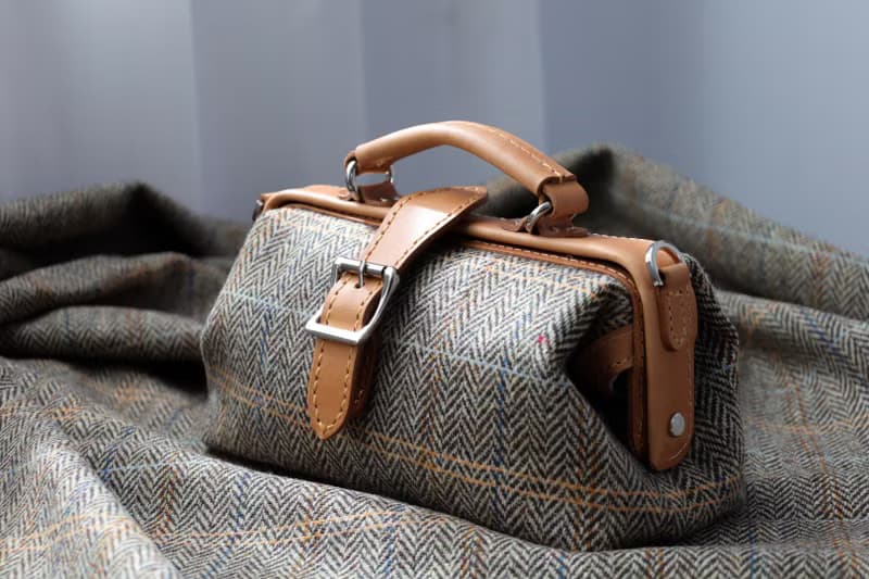 【羊毛拼皮醫生包】Harris Tweed 暖到心坎秋冬女士包包手提包