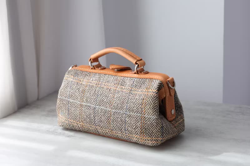 【羊毛拼皮醫生包】Harris Tweed 暖到心坎秋冬女士包包手提包