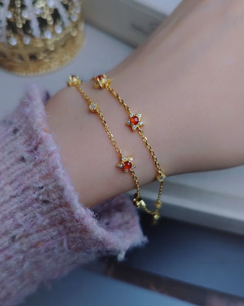 鴻運•姻緣•制太歲|無燒冰玻放光紅|緬甸A貨翡翠純銀多顆星星手