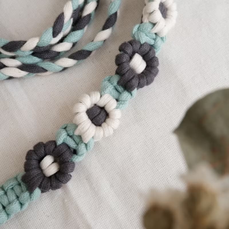 Macrame 小雛菊背帶 可調式 手機背帶 十朵小花 多色