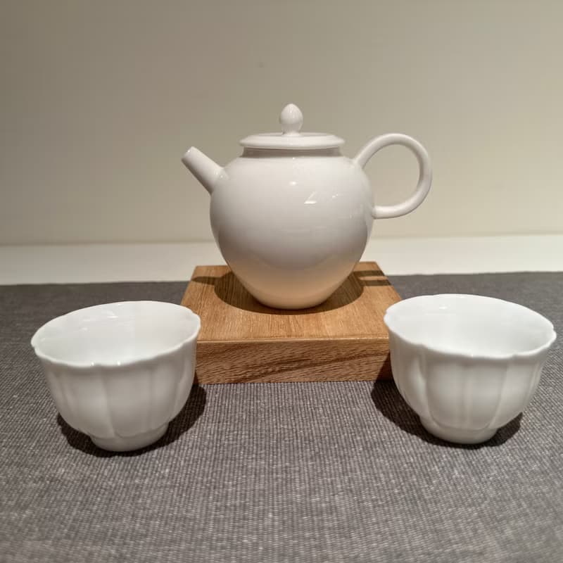 【瓷】寶瓶型潤瓷壺(一壺二杯)精緻泡茶壺