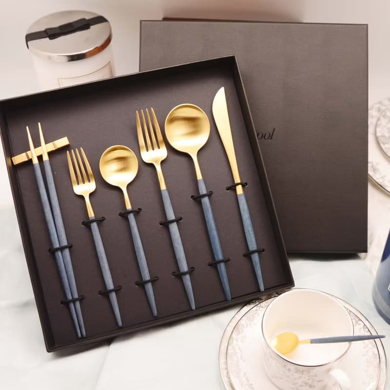 葡萄牙 Cutipol | GOA | 藍金 / 迷你水果叉 四件組