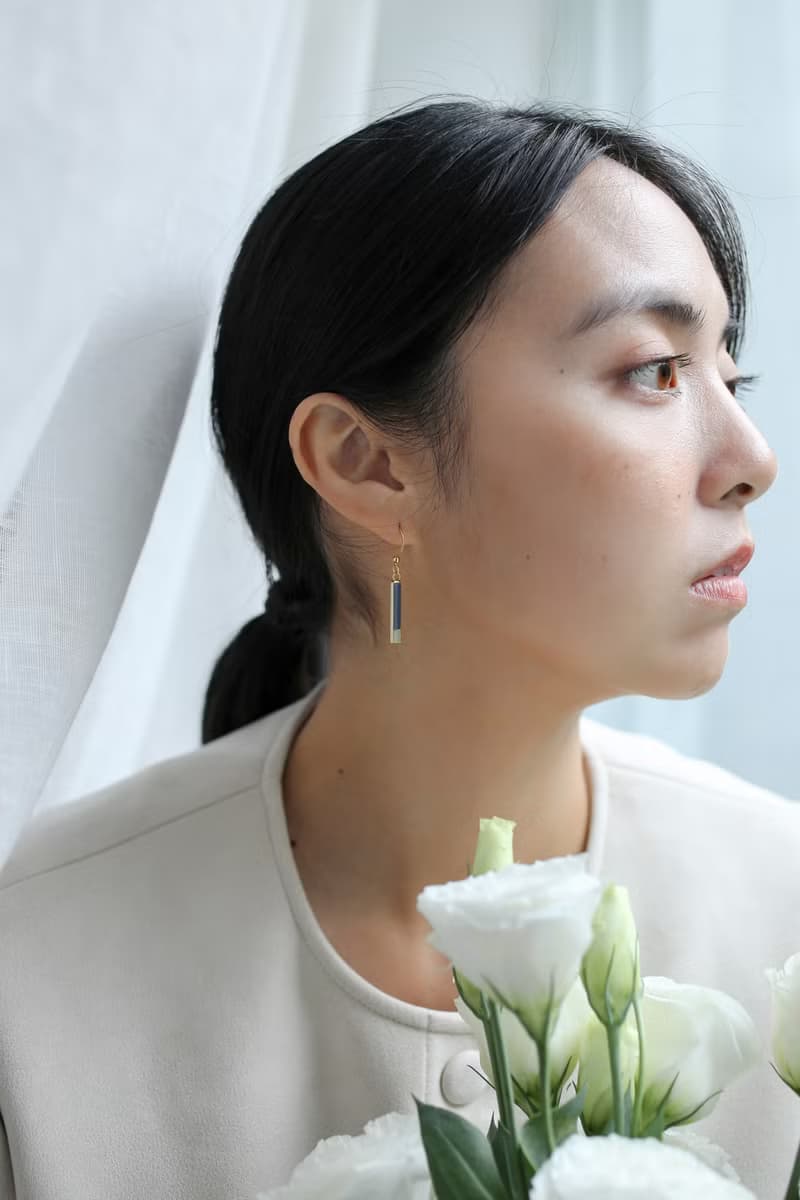 仙女棒 奶茶 灰藍 不對稱 夾式耳環 幾何設計 垂墜耳環