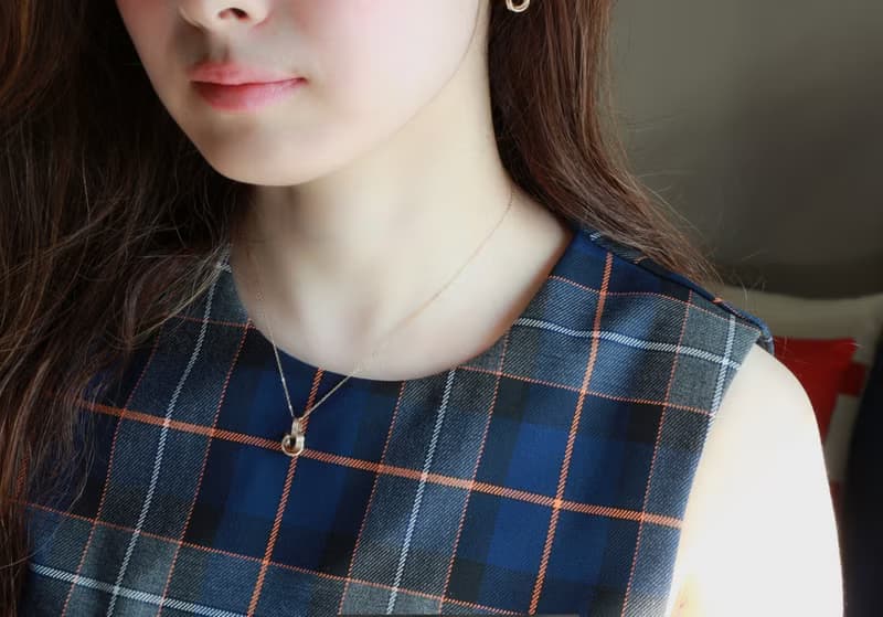 Happy bag-14kgf-petit chain pierced earrings/can change to clip-on necklace set