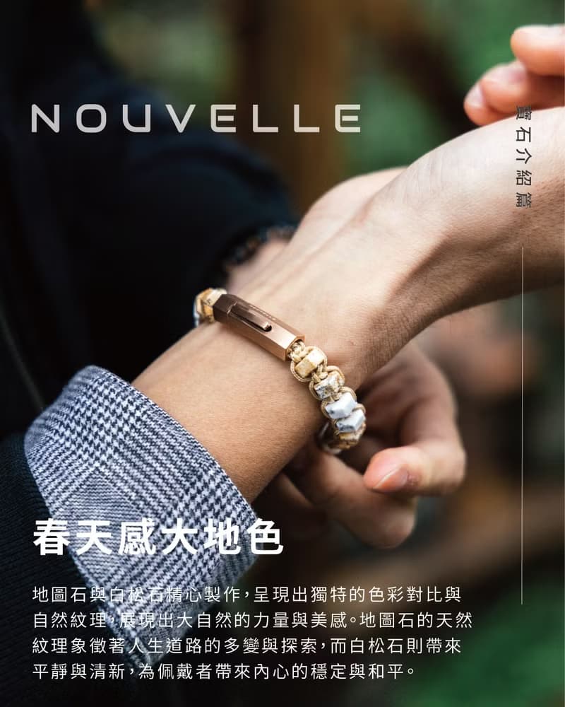 【Nouvelle】R.A.M. | 白松石。地圖石手鏈