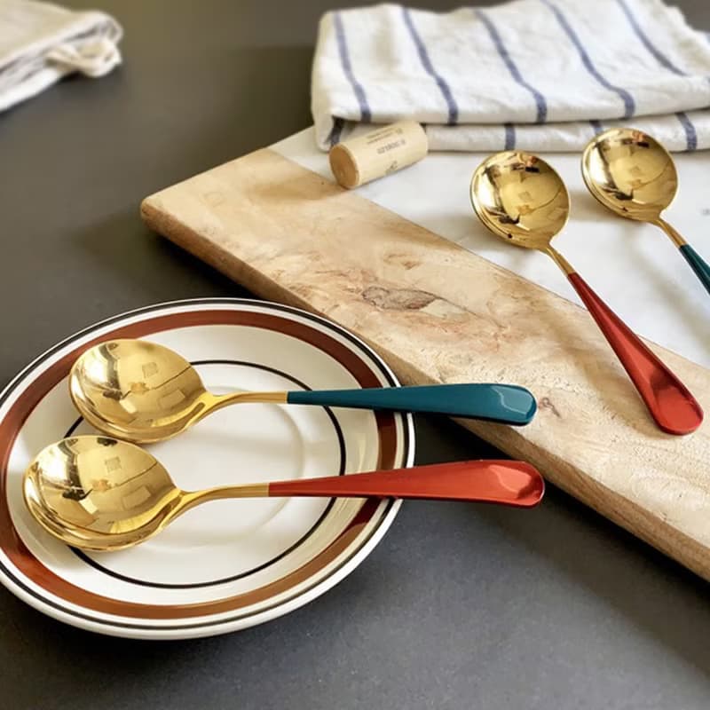 LINKIFE 質感美器不鏽鋼短柄圓湯匙