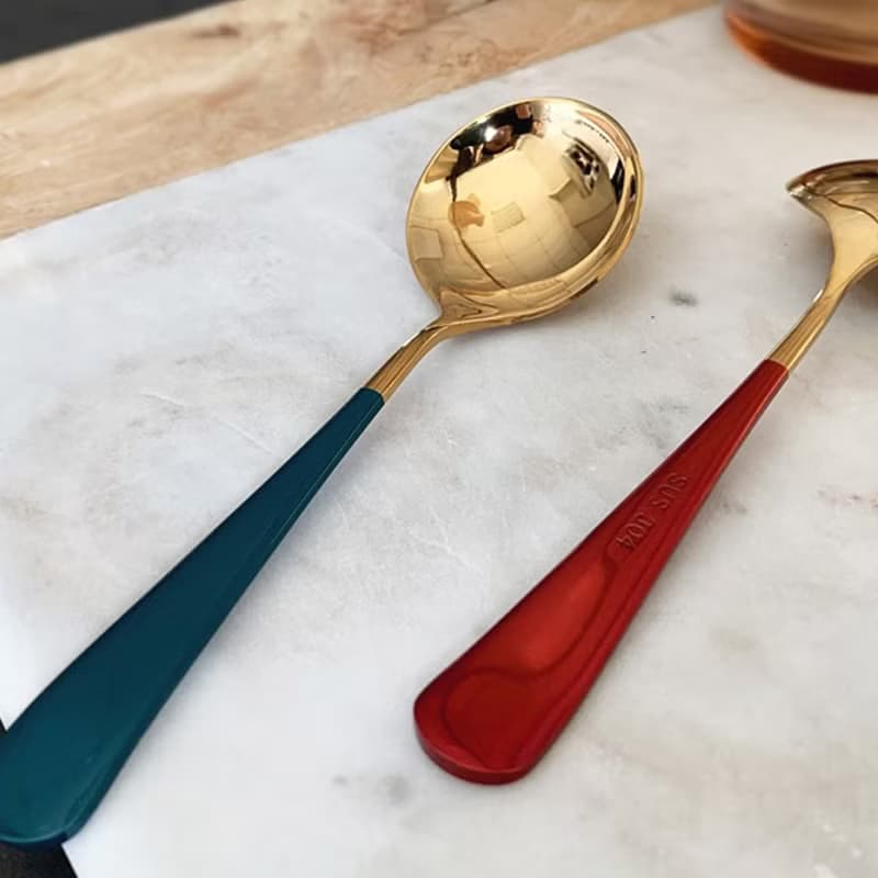 LINKIFE 質感美器不鏽鋼短柄圓湯匙