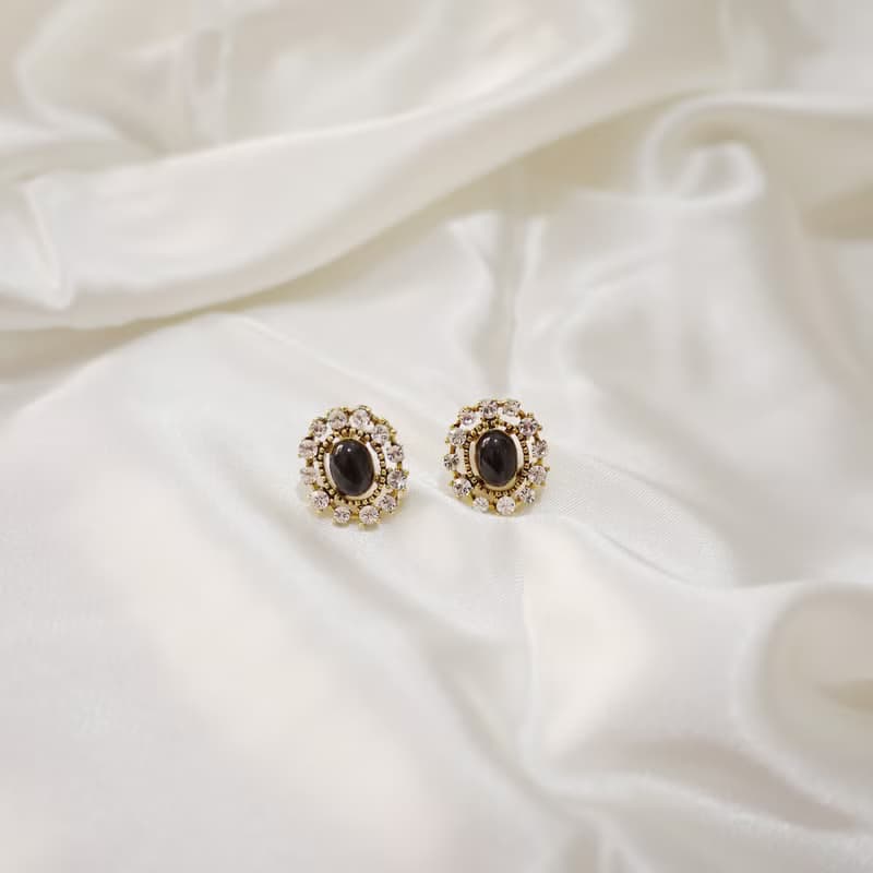 歐系復古黑瑪瑙耳飾