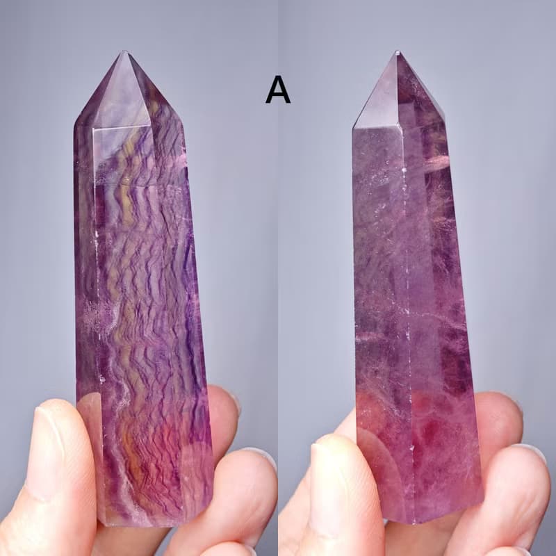 稀有紫黃螢石 雪花波紋 事業成功 智慧 招財 晶柱 單品 禮物 獨家