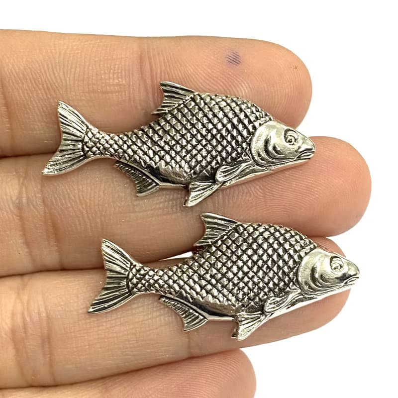 Victorian Style Fish Cufflinks 925 Sterling Silver Mens Fathers Day Gift