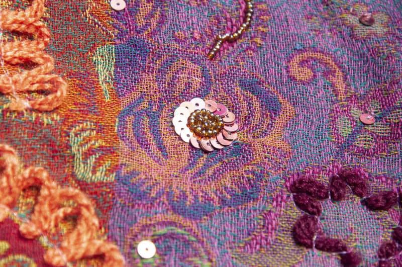 喀什米爾Cashmere/水煮羊毛披肩/針織圍巾/刺繡圍巾/羊絨披巾-花