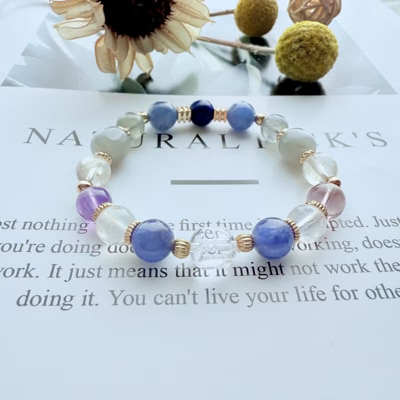 艾克索澤星之眼手鍊・白水晶、坦桑石、煙紫和田玉、灰月光、青金