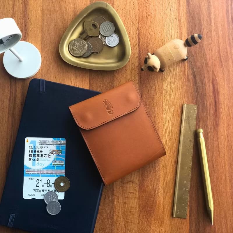 日本製【Takumicsタクミクス】短夾 附零錢袋 銀包 義大利植鞣革