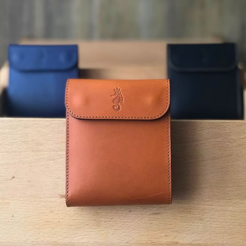 日本製【Takumicsタクミクス】短夾 附零錢袋 銀包 義大利植鞣革