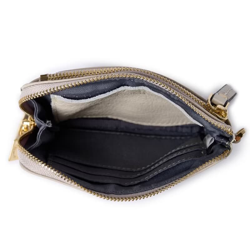 CUBE 拉鍊卡片零錢包 - 摩卡棕/迷霧藍/月光灰