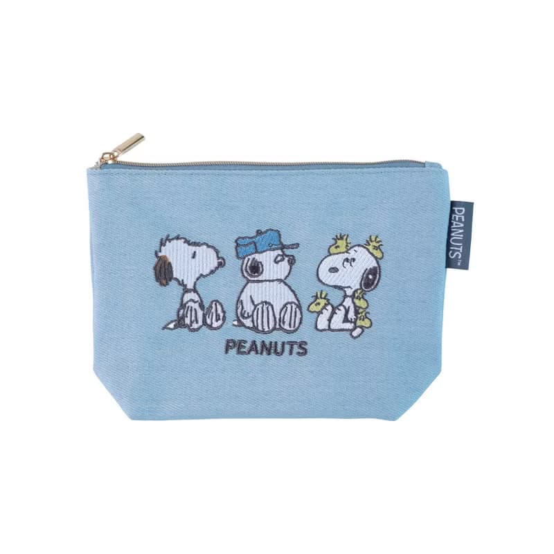 Peanuts史努比牛仔船型收納包 手足-Snoopy Olaf 歐拉夫刺繡化妝