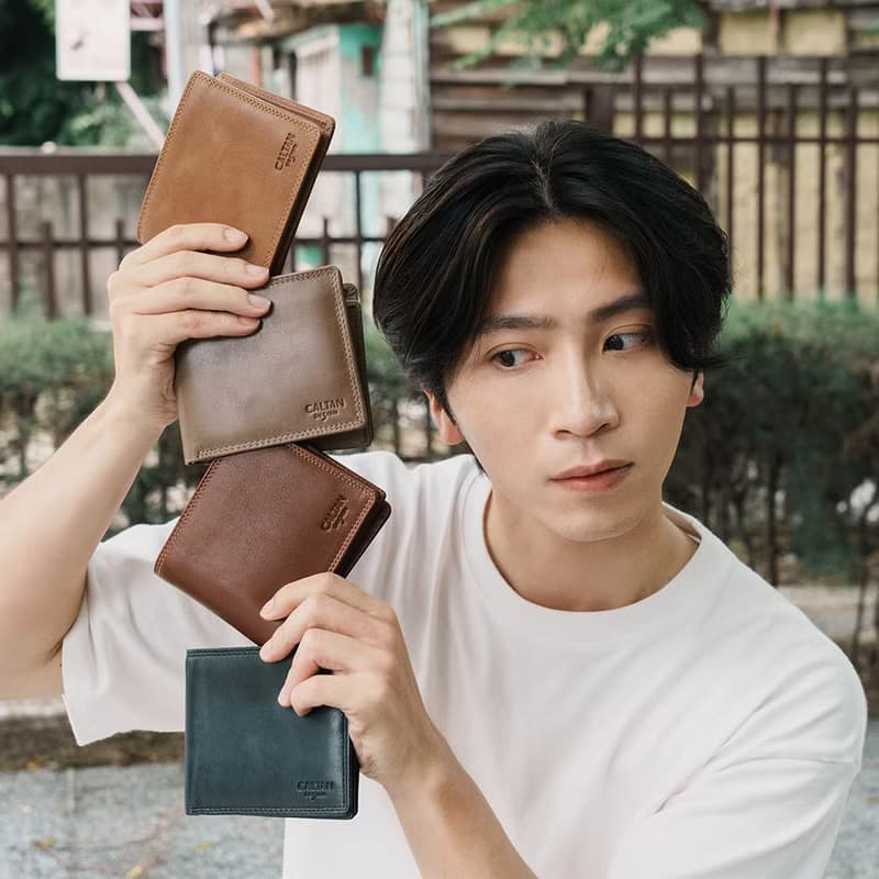 【24hr快速出貨】男仕真皮咖啡色短夾錢包-072733 四色 母錢包