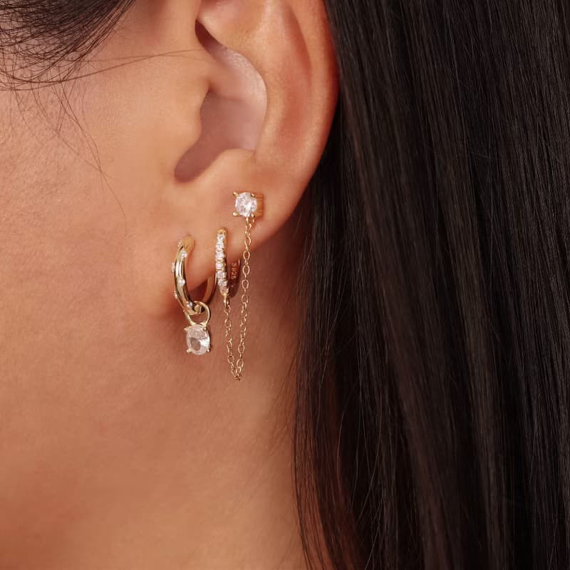 s925銀流蘇設計 鏈條耳釘 連體耳釘 女生耳釘耳環 可戴睡覺