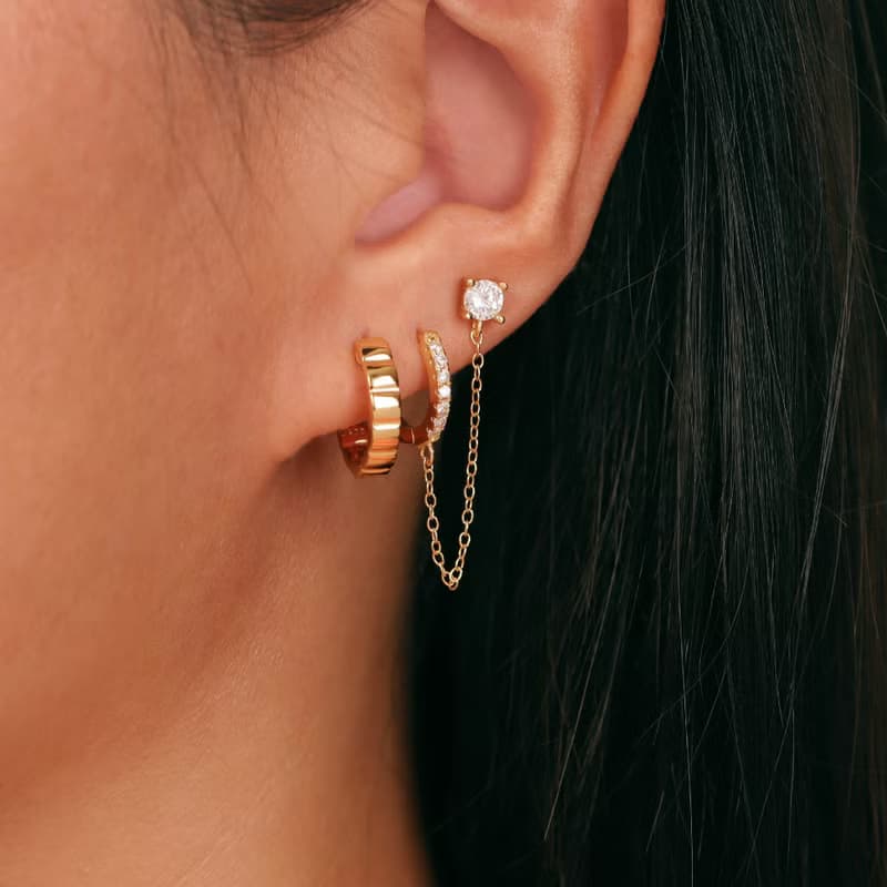 s925銀流蘇設計 鏈條耳釘 連體耳釘 女生耳釘耳環 可戴睡覺